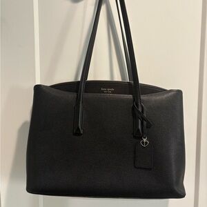 Kate Spade New York Margaux Large Satchel - refined black grain leather